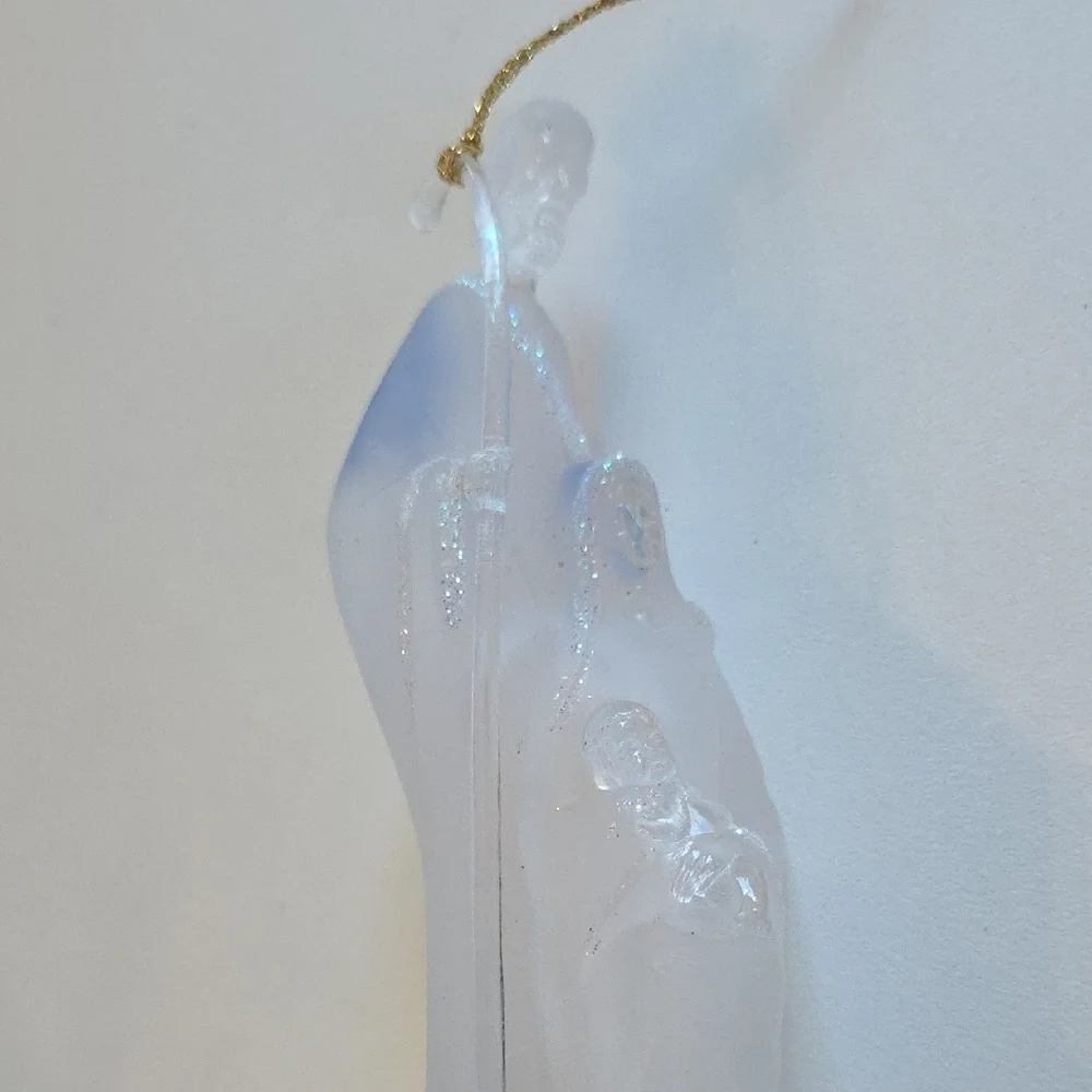 Christmas Ornament - Translucent Nativity Ornament with Gold String